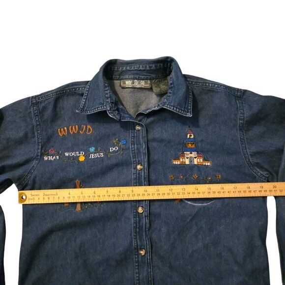 Y2K Way To Go Small Top WWJD "What Would Jesus Do"  90's Church Cross - Picture 6 of 7